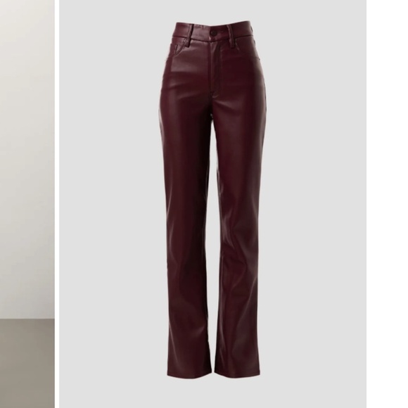 Good American Red Faux Leather Pants 2 EUC - Picture 2 of 14